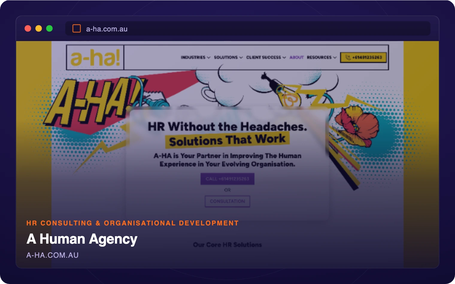 A-HA A Human Agency — HR consulting website homepage