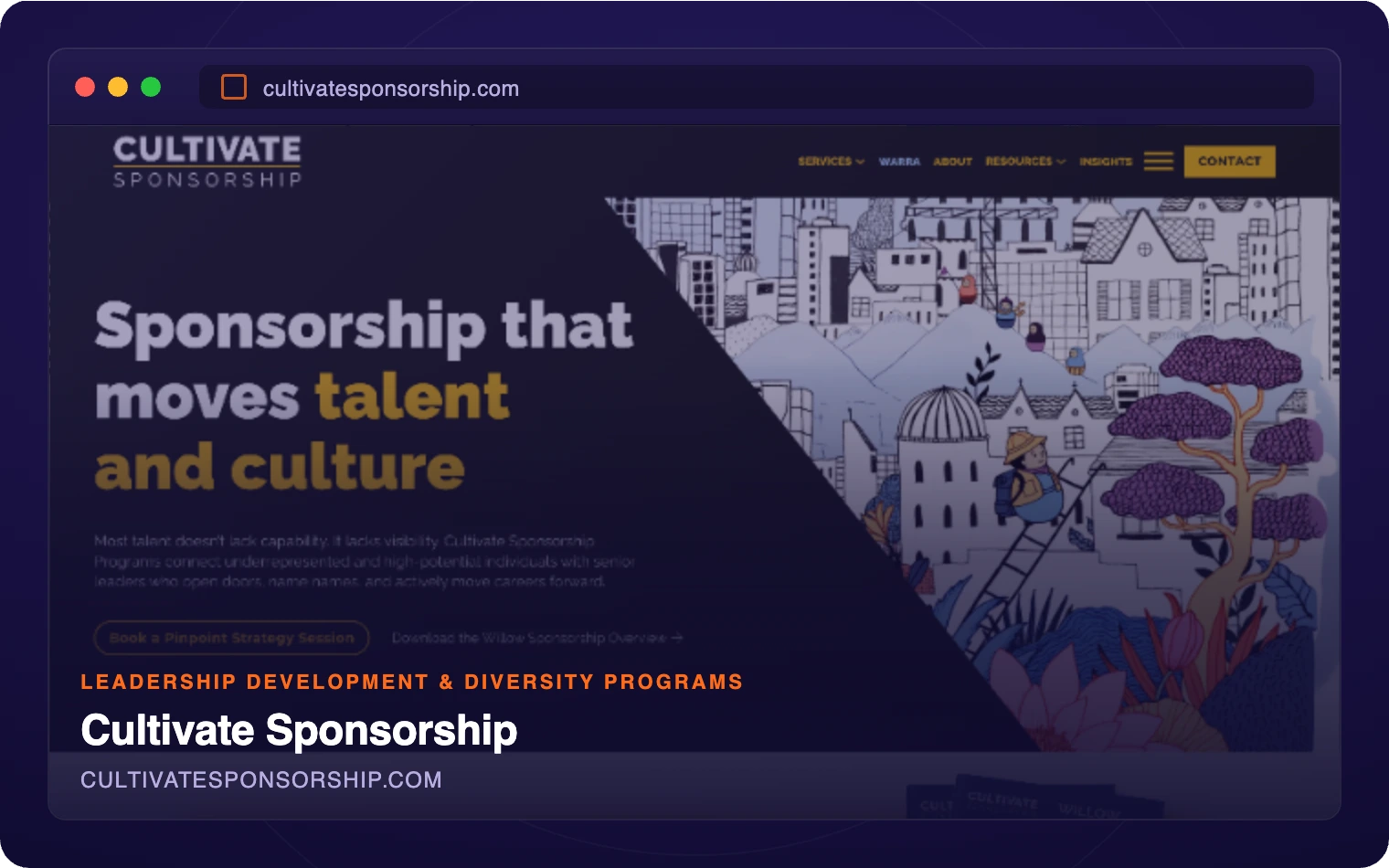 Cultivate Sponsorship website homepage