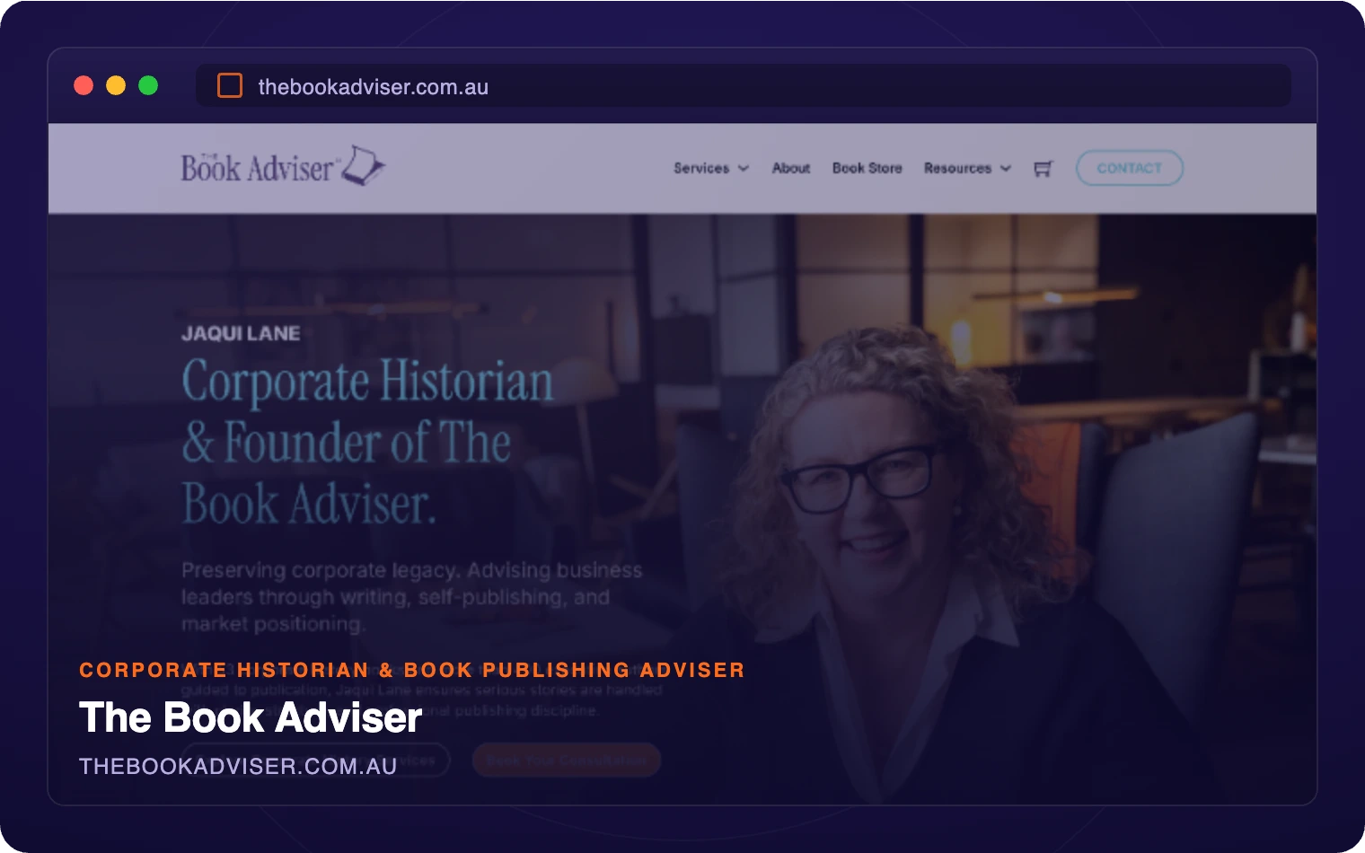 Jaqui Lane — The Book Adviser website homepage